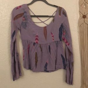 Purple feather long sleeve